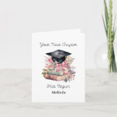 Her Next Chapter Floral Books Graduation Card 招待状 (正面)