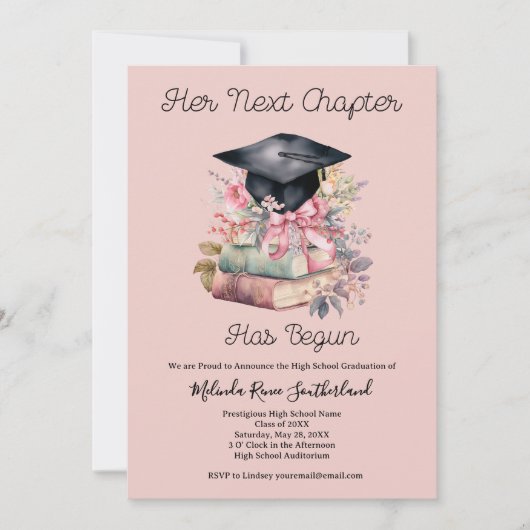 Her Next Chapter Graduation Announcement 招待状 (正面)