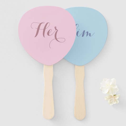 Her or Him Wedding Game Paddles  ハンドファン (正面&裏面)