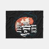 Her Otter Half Pun Romantic Couple Valentine's Day フリースブランケット (正面(横))