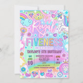 Her Royal Five-Ness Princess 5th Birthday Party 招待状 (正面)