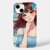 Her Sky-Blue Gaze　iPhone / iPad ケース Case-Mate iPhoneケース (裏面)