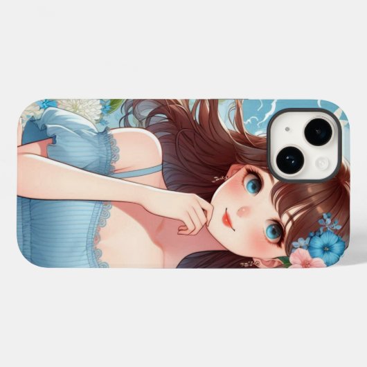 Her Sky-Blue Gaze　iPhone / iPad ケース Case-Mate iPhoneケース (裏面 (横))