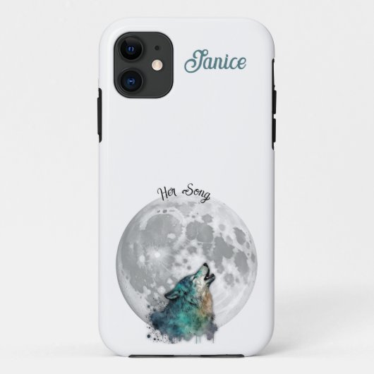 "Her Song" オオカミと月 カスタマイズ可能 Case-Mate iPhoneケース (裏面)