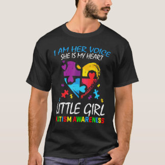 Her Voice My Heart Little Girl Daughter Autism Awa Tシャツ