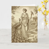Hera Greek Goddess Greeting Card カード (黄色い花)
