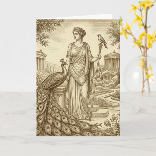 Hera Greek Goddess Greeting Card カード (黄色い花)