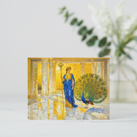 Hera with Peacock and Scepter in Grand Temple Hall ポストカード (スタンド正面)