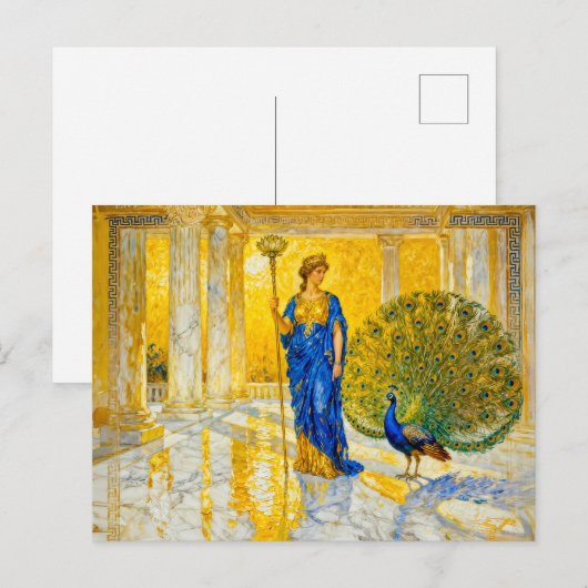 Hera with Peacock and Scepter in Grand Temple Hall ポストカード (正面/裏面)