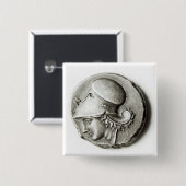 HeraclesのDidrachma: obverse描写のアテーナー 缶バッジ (正面&裏面)