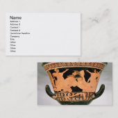 Herakles Wを描写するアチックの赤姿のがくkrater 名刺 (正面/裏面)