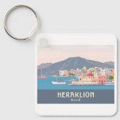 Heraklion Greece Pastel Travel – Venetian Harbor キーホルダー (正面)