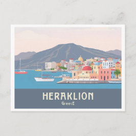 Heraklion Greece Pastel Travel – Venetian Harbor ポストカード