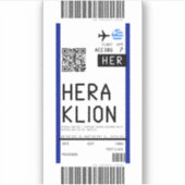 Heraklion (HER)への搭乗券 シール (正面)