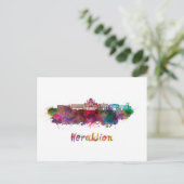 Heraklion skyline in watercolor ポストカード (スタンド正面)