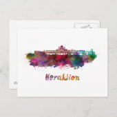 Heraklion skyline in watercolor ポストカード (正面/裏面)
