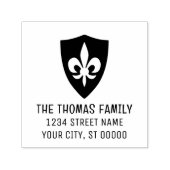 heraldicエレガント（紋章の）フラ・ダ・リ#37名住所 セルフインキングスタンプ (デザイン)