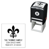 heraldicエレガント（紋章の）フラ・ダ・リ#41名住所 セルフインキングスタンプ (インサイチュ)