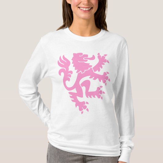 Heraldicライオン01 -ピンク tシャツ (正面)