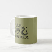 Heraldic本の虫のマグ コーヒーマグカップ (正面左)