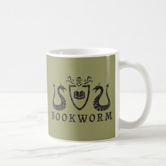 Heraldic本の虫のマグ コーヒーマグカップ (右)