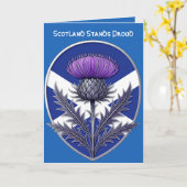 Heraldic Purple Thistle and Saltire  カード (黄色い花)