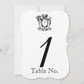 Heraldryエレガント Monogramのテー結婚ブル番号 招待状 (裏面)