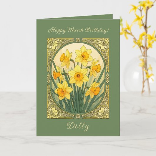 Heralds of Spring Daffodil, March Birthflower カード (黄色い花)