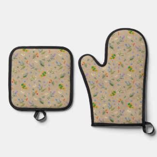 Herb garden apron 鍋つかみ&鍋敷きセット