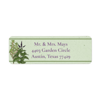 Herb Green Garden Return Address Label ラベル