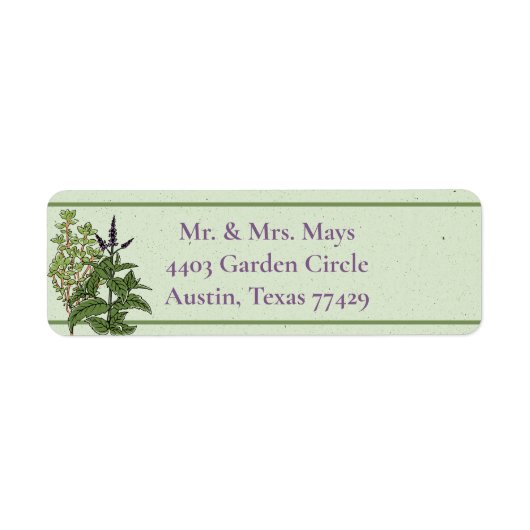 Herb Green Garden Return Address Label ラベル (正面)