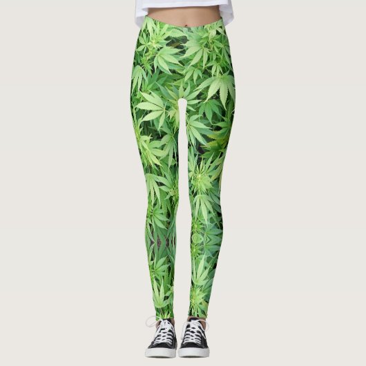 Herb - Reggae Rasta - Power Yoga Leggings レギンス (正面)