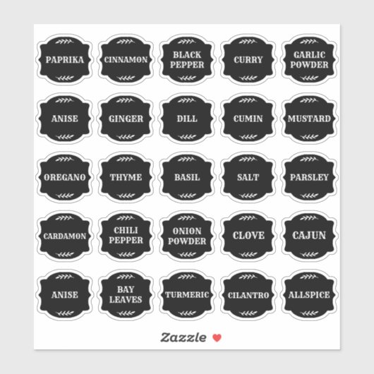 Herb & Spice Jar Labels  シール (シート)