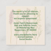 Herbal Goodness Small Thank You Customer Insert スクエア名刺 (裏面)