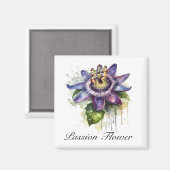 Herbal Life：紫色のカスタマイズ可能なパッションフラワー マグネット (正面/裏面)