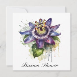 Herbal Life：紫色のカスタマイズ可能なパッションフラワー 招待状