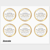 Herbal Tea Coffee Gold Homemade Product Label ラウンドシール (シート)