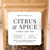 Herbal Tea Simple Minimalist Ingredients Label スクエアシール