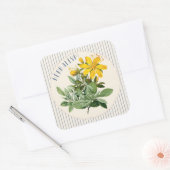 Herbalism St. Johns Wort Herbs Custom Stickers スクエアシール (封筒)