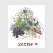 Herbalist Feverfew Flowers Elderberry shaped シール (シート)
