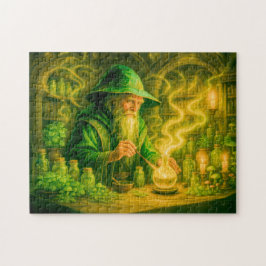 Herbalist mage in mystical oil painting ジグソーパズル