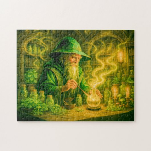 Herbalist mage in mystical oil painting ジグソーパズル (横)