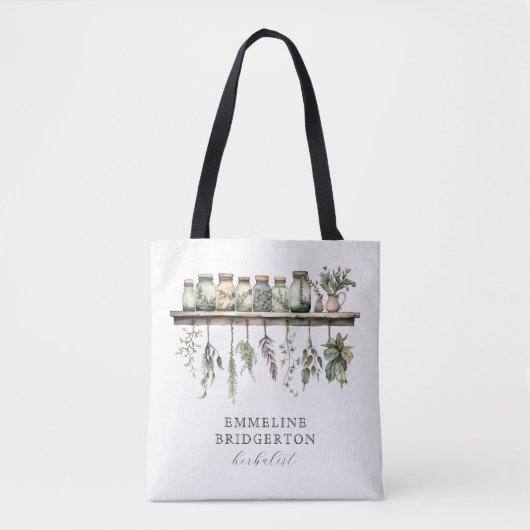Herbalist Watercolor Tote トートバッグ (正面)