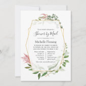 Herbarium幾何学的ベビー又はブライダルシャワーバイメール 招待状 (正面)