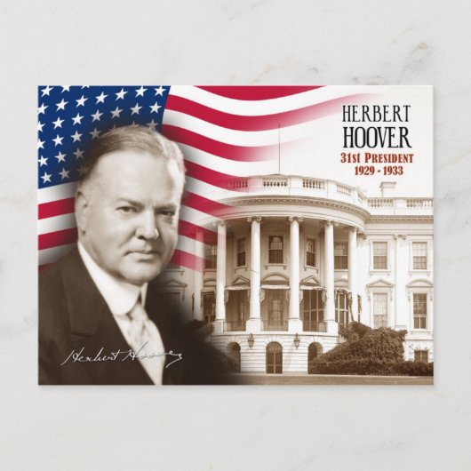 Herbert Hoover – 米国第31代大統領 ポストカード (正面)