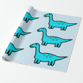 Herbert the Blue Dinosaur Wrapping Paper ラッピングペーパー (アンロールド)