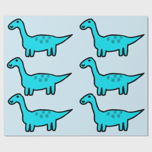 Herbert the Blue Dinosaur Wrapping Paper ラッピングペーパー (フラット)