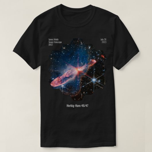 Herbig-Haro 46/47ジェームズウェッブ宇宙望遠鏡画像 Tシャツ (デザイン正面)
