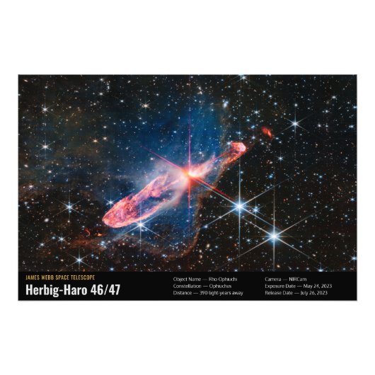 Herbig-Haro 46/47 Web宇宙望遠鏡画像情報 フォトプリント (正面)