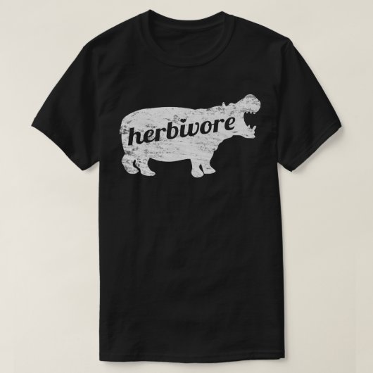 HERBIVORE Hippopottamusベ食べグビーガンインスパイアデシ Tシャツ (デザイン正面)